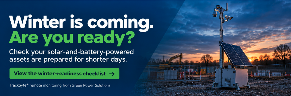 Winter is coming. Are you ready? Check your solar-and-battery-powered assets are prepared for shorter days. View the winter-readiness checklist.