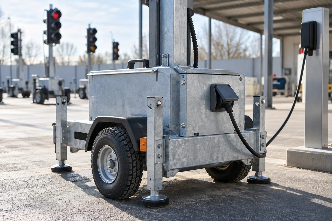 Portable traffic equipment power connection