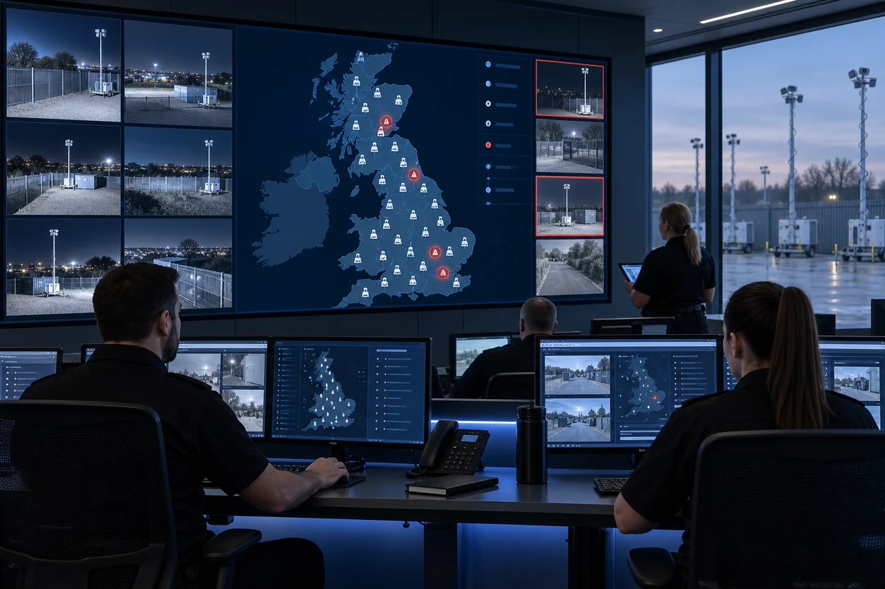 Operations team monitoring a large fleet of mobile security assets