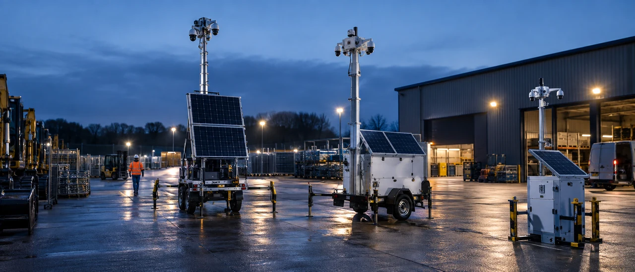 Different mobile CCTV towers prepared for deployment