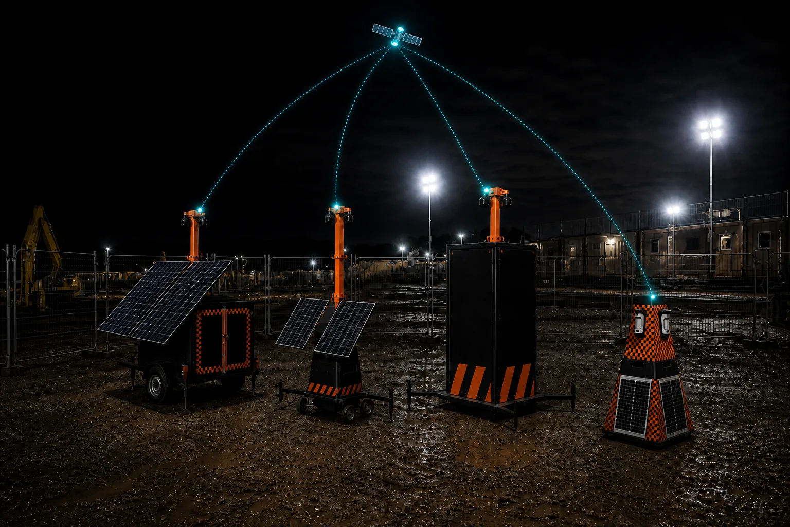 Connected remote security equipment at night